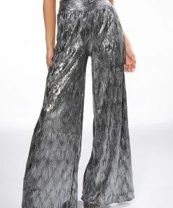 ABOVE ALL METALLIC WIDE LEG PANT