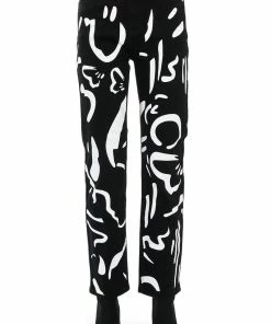 ABSTRACT PAINTED HIGH WAISTED WIDE LEG JEAN -FINESSE-shop abstract painted high waisted wide leg jean black 4 4