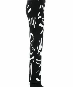 ABSTRACT PAINTED HIGH WAISTED WIDE LEG JEAN -FINESSE-shop abstract painted high waisted wide leg jean black 6 6