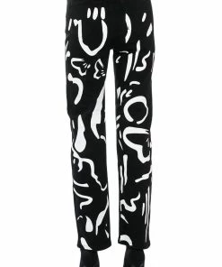 ABSTRACT PAINTED HIGH WAISTED WIDE LEG JEAN -FINESSE-shop abstract painted high waisted wide leg jean black 7 7