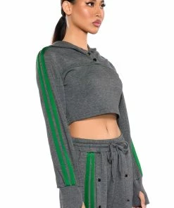 ACQUAINTED CROPPED HOODIE -FINESSE-shop acquainted cropped hoodie grey 3 3