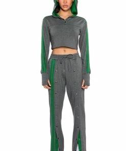 ACQUAINTED CROPPED HOODIE -FINESSE-shop acquainted cropped hoodie grey 4 4