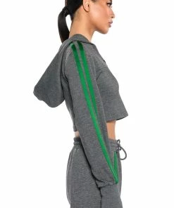 ACQUAINTED CROPPED HOODIE -FINESSE-shop acquainted cropped hoodie grey 7 7