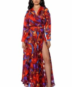 AESTHETIC SCARF PRINT MAXI SKIRT -FINESSE-shop aesthetic scarf print maxi skirt red multi 3 3