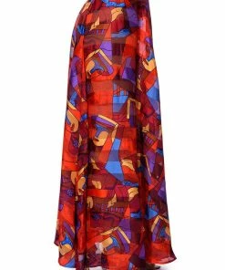 AESTHETIC SCARF PRINT MAXI SKIRT -FINESSE-shop aesthetic scarf print maxi skirt red multi 7 7