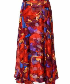 AESTHETIC SCARF PRINT MAXI SKIRT -FINESSE-shop aesthetic scarf print maxi skirt red multi 8 8