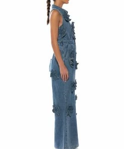AFTER THE STORM FLORAL DENIM JUMPSUIT -FINESSE-shop after the storm floral denim jumpsuit denim 4 4