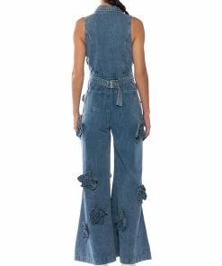 AFTER THE STORM FLORAL DENIM JUMPSUIT -FINESSE-shop after the storm floral denim jumpsuit denim 5 5