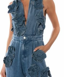 AFTER THE STORM FLORAL DENIM JUMPSUIT -FINESSE-shop after the storm floral denim jumpsuit denim 6 6