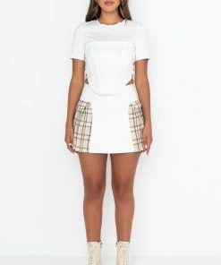 ALICE IN PARIS MINI SKIRT -FINESSE-shop alice in paris mini skirt ivory multi 6 6 c1 c1 c1