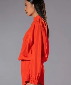 ALL DAY ERRANDS LIGHTWEIGHT ROMPER IN ORANGE -FINESSE-shop all day errands lightweight romper in orange orange 4 4