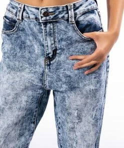 ALWAYS FIRST STRAIGHT FIT ACID WASH JEANS -FINESSE-shop always first straight fit acid wash jeans medium blue denim 6 6