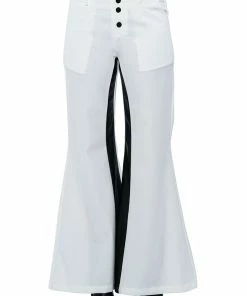 ALWAYS ON FAUX LEATHER CONTRAST TROUSER -FINESSE-shop always on faux leather contrast trouser white black 5 5