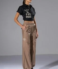 ALWAYS WINNING FAUX LEATHER CARGO PANTS IN BEIGE -FINESSE-shop always winning faux leather cargo pants in beige beige 4 4