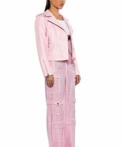 AMMO BONNE SOIREE RHINESTONE CARGO PANTS IN PINK -FINESSE-shop ammo bonne soiree rhinestone cargo pants pink 5 5