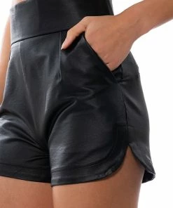 AMMO X AKIRA BIG BOOTY PLEATHER SHORTS 21 AMMO X AKIRA BIG BOOTY PLEATHER SHORTS -FINESSE-shop ammo x akira big booty pleather shorts black 11 11
