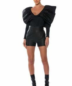 AMMO X AKIRA BIG BOOTY PLEATHER SHORTS 16 AMMO X AKIRA BIG BOOTY PLEATHER SHORTS -FINESSE-shop ammo x akira big booty pleather shorts black 6 6