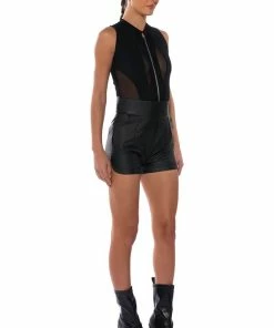 AMMO X AKIRA BIG BOOTY PLEATHER SHORTS 17 AMMO X AKIRA BIG BOOTY PLEATHER SHORTS -FINESSE-shop ammo x akira big booty pleather shorts black 7 7