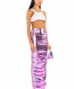 ANGEL ENERGY METALLIC MAXI SKIRT -FINESSE-shop angel energy metallic maxi skirt pink 5 5