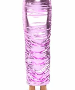 ANGEL ENERGY METALLIC MAXI SKIRT -FINESSE-shop angel energy metallic maxi skirt pink 6 6