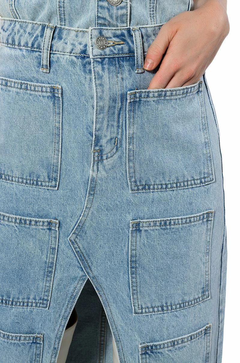 ANGELICA DENIM MIDI OPEN SLIT SKIRT 10 ANGELICA DENIM MIDI OPEN SLIT SKIRT - Image 10