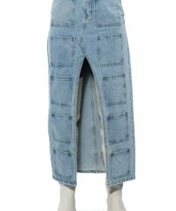 ANGELICA DENIM MIDI OPEN SLIT SKIRT 16 ANGELICA DENIM MIDI OPEN SLIT SKIRT -FINESSE-shop angelica denim midi open slit skirt light blue denim 7 7