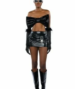 ANYTHING FOR YOU FAUX LEATHER EMBELLISHED MICRO MINI SKIRT -FINESSE-shop anything for you faux leather embellished micro mini skirt black 6 6