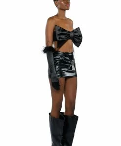 ANYTHING FOR YOU FAUX LEATHER EMBELLISHED MICRO MINI SKIRT -FINESSE-shop anything for you faux leather embellished micro mini skirt black 8 8