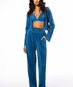 ASTRID PLEATED PALAZZO PANT -FINESSE-shop astrid pleated palazzo pant blue 3 3