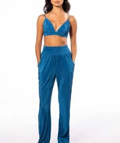 ASTRID PLEATED PALAZZO PANT -FINESSE-shop astrid pleated palazzo pant blue 9 9