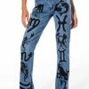 ASTROLOGICAL PRINTED HIGH RISE STRAIGHT LEG JEAN