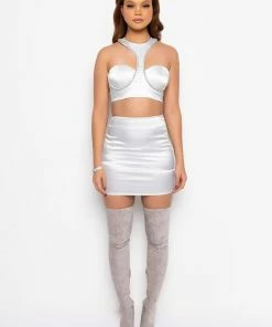 BADDIE SEASON SATIN RHINESTONE MINI SKIRT 11 BADDIE SEASON SATIN RHINESTONE MINI SKIRT -FINESSE-shop baddie season satin rhinestone mini skirt white 7 7