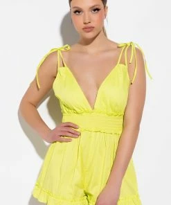 BAHAMA BABE STRETCH LINEN ROMPER