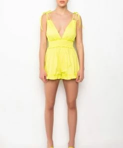 BAHAMA BABE STRETCH LINEN ROMPER -FINESSE-shop bahama babe stretch linen romper light green 7 7