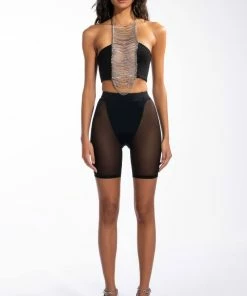 BARELY THERE MESH BIKER SHORT -FINESSE-shop barely there mesh biker short black 9 9 c1