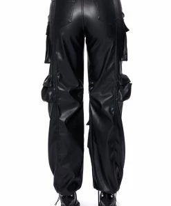 BASICALLY A MODEL PU CARGO PANT -FINESSE-shop basically a model pu cargo pant black 8 8