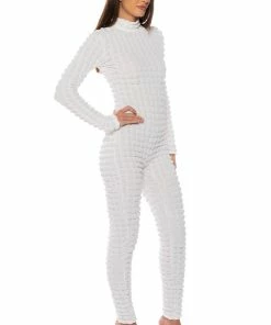 FINESSE-shop -FINESSE-shop beat the odds textured catsuit white 2 2
