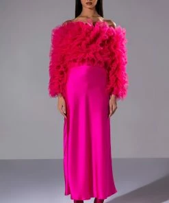 BEAUTIFUL HEART SATIN MAXI SKIRT 9 BEAUTIFUL HEART SATIN MAXI SKIRT -FINESSE-shop beautiful heart satin maxi skirt fuchsia 2 2 c1