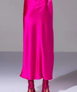 BEAUTIFUL HEART SATIN MAXI SKIRT 12 BEAUTIFUL HEART SATIN MAXI SKIRT -FINESSE-shop beautiful heart satin maxi skirt fuchsia 5 5 c1 c1