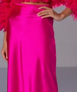 BEAUTIFUL HEART SATIN MAXI SKIRT 13 BEAUTIFUL HEART SATIN MAXI SKIRT -FINESSE-shop beautiful heart satin maxi skirt fuchsia 6 6 c1