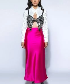 BEAUTIFUL HEART SATIN MAXI SKIRT