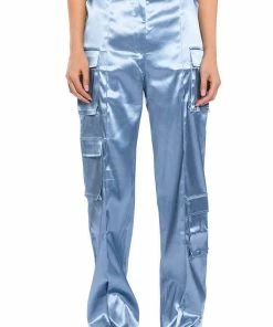 BEAUTY RAINS SATIN CARGO PANTS