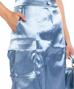 BEAUTY RAINS SATIN CARGO PANTS -FINESSE-shop beauty rains satin cargo pants light blue 9 9