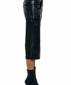 BEGIN AGAIN FAUX LEATHER MIDI SKIRT -FINESSE-shop begin again faux leather midi skirt black 7 7