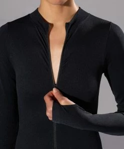 BEST WITH ANYTHING ZIP UP CATSUIT -FINESSE-shop best with anything zip up catsuit black 7 7