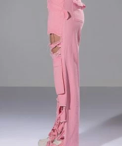 BESTIES FAVORITE DISTRESSED CARGO PANTS 13 BESTIES FAVORITE DISTRESSED CARGO PANTS -FINESSE-shop besties favorite distressed cargo pants pink 6 6