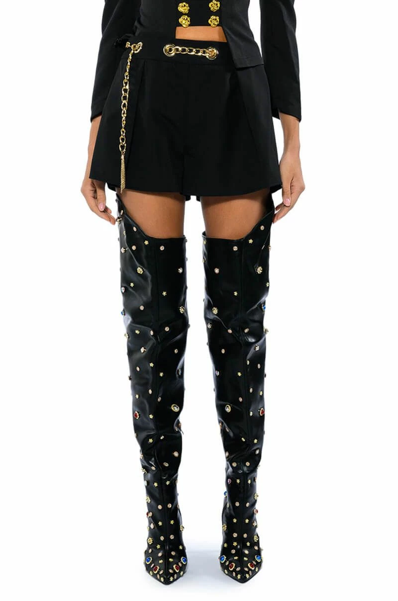 BETTER DAYS FLOUNCE SHORT WITH CHAIN BELT 3 BETTER DAYS FLOUNCE SHORT WITH CHAIN BELT - Image 3