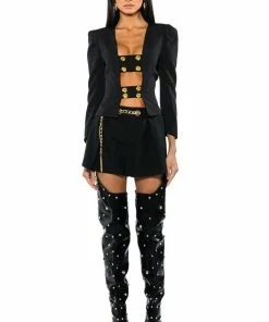 BETTER DAYS FLOUNCE SHORT WITH CHAIN BELT 13 BETTER DAYS FLOUNCE SHORT WITH CHAIN BELT -FINESSE-shop better days flounce short with chain belt black 4 4