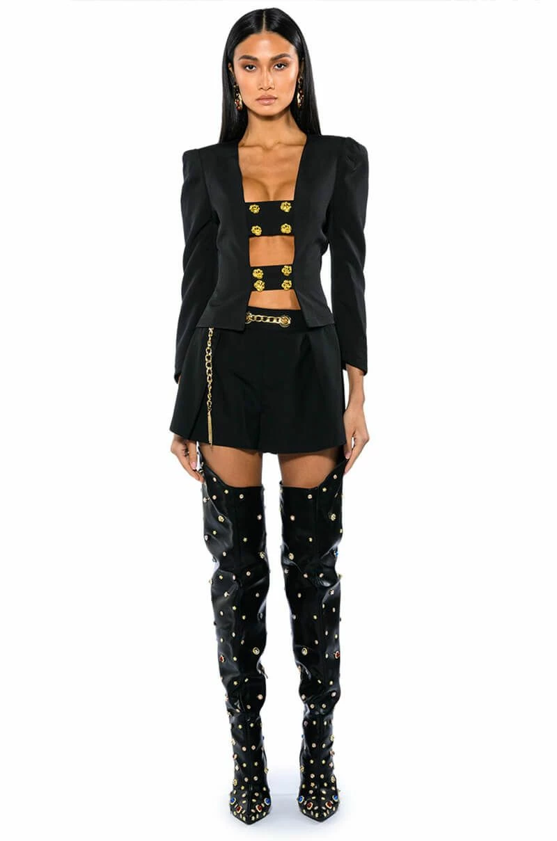 BETTER DAYS FLOUNCE SHORT WITH CHAIN BELT 4 BETTER DAYS FLOUNCE SHORT WITH CHAIN BELT - Image 4