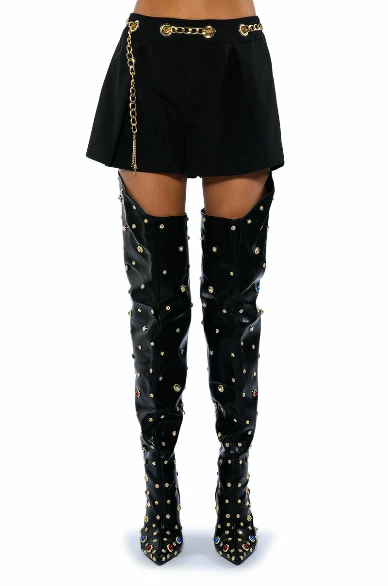 BETTER DAYS FLOUNCE SHORT WITH CHAIN BELT 7 BETTER DAYS FLOUNCE SHORT WITH CHAIN BELT - Image 7